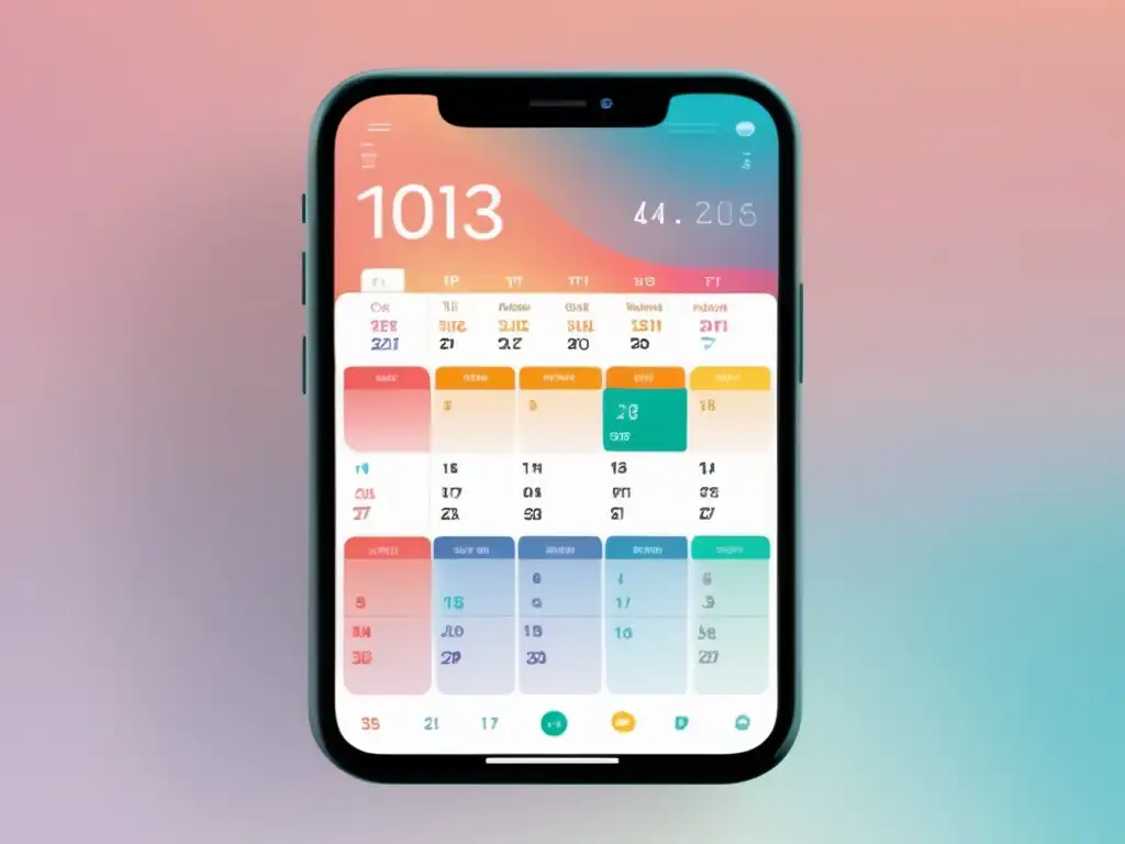 Calendario digital minimalista en smartphone Importancia de un cronograma: interfaz minimalista y eficiente de calendario digital en smartphone