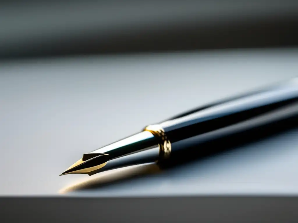 Escritura precisa y elegante en un escritorio blanco Importancia de detalles precisos en ensayos universitarios