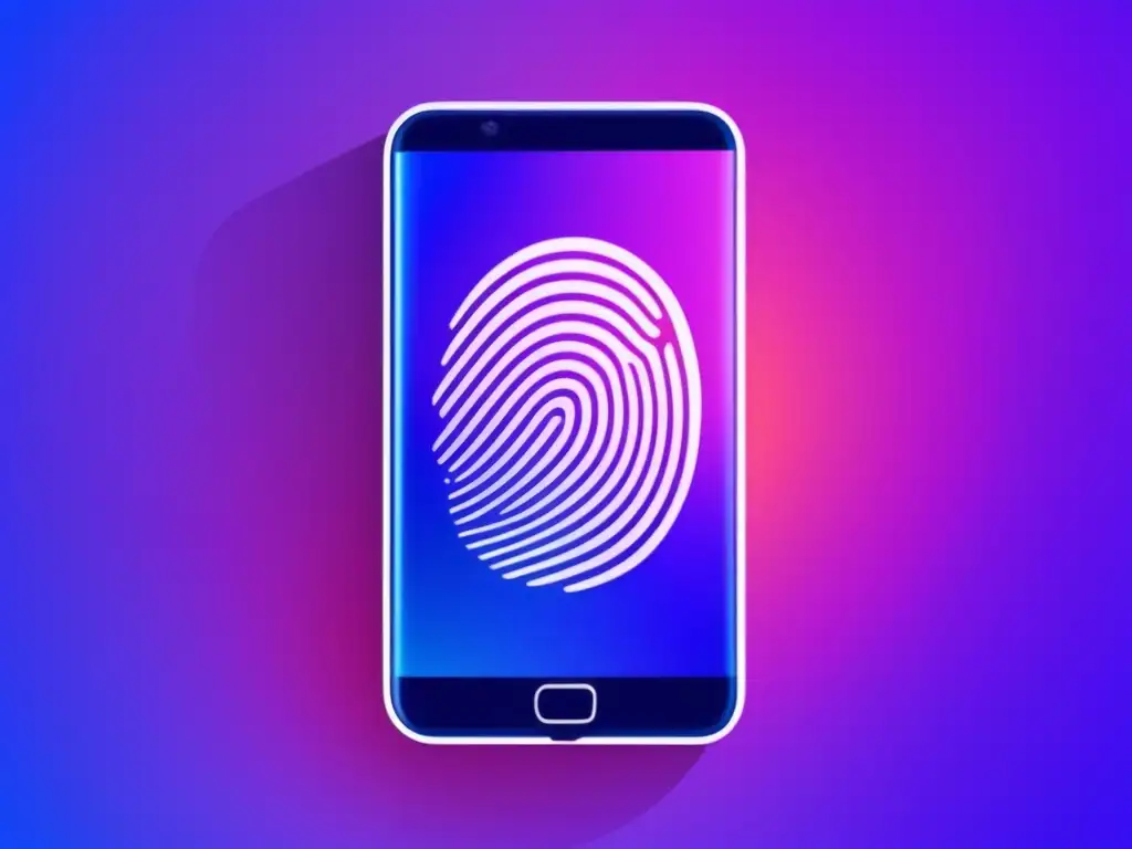 Smartphone con sensor de huella Importancia de la transformación digital en admisiones universitarias: smartphone seguro con datos encriptados