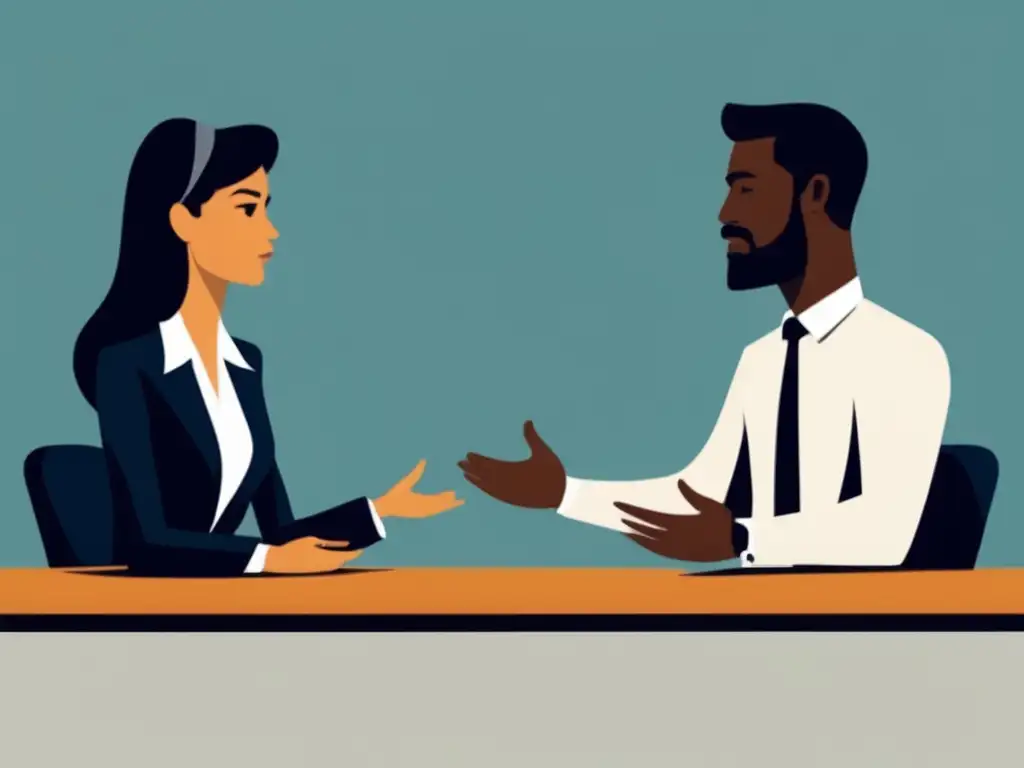 Entrevista de trabajo con lenguaje corporal inseguro Importancia del lenguaje corporal en entrevistas: Inseguridad y gestos excesivos en entrevista de trabajo