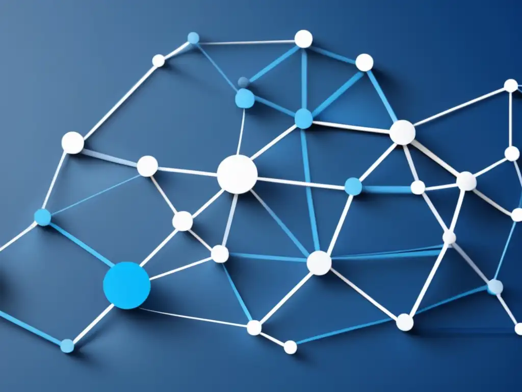 Conexiones universitarias poderosas Importancia del networking en admisiones universitarias: diseño minimalista y dinámico con nodos interconectados en tonos azules