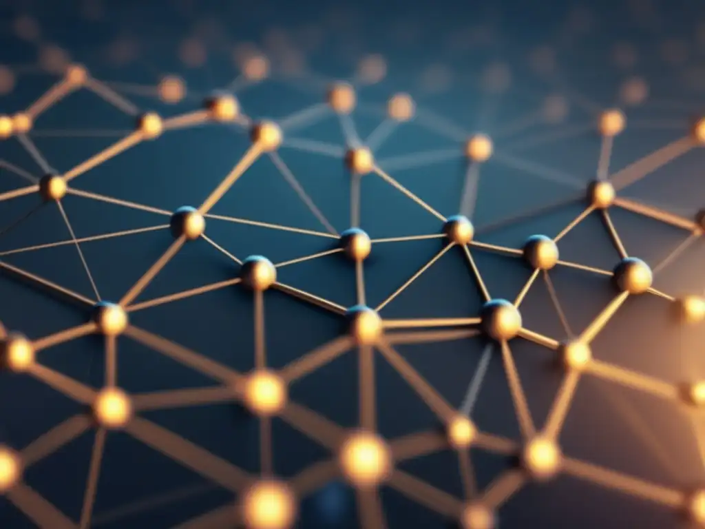 Red de conexiones y nodos modernos Importancia networking en admisiones universitarias: imagen 8k ultradetallada con estilo minimalista y moderno de líneas y nodos interconectados