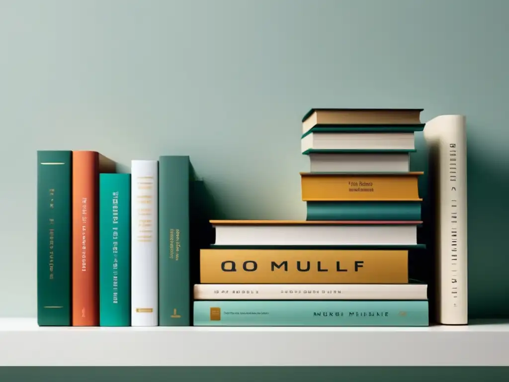 Libros en una estantería moderna Importancia del perfil académico en admisiones universitarias: libros de diversos colores y tamaños en una estantería blanca