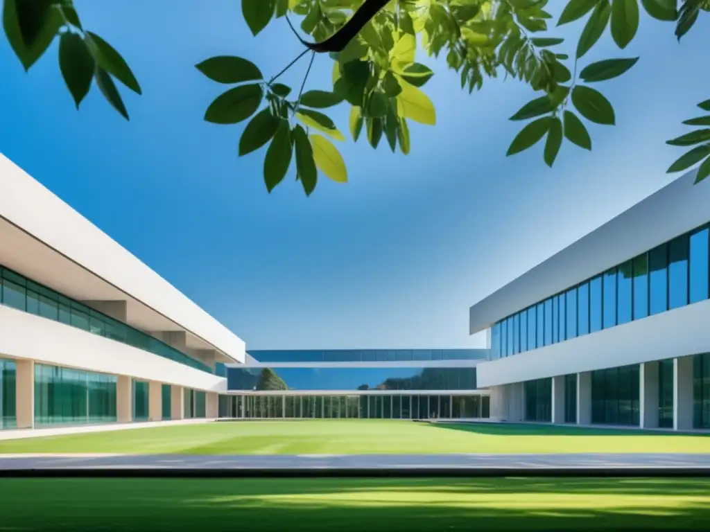 Campus universitario moderno y minimalista Importancia de la admisión temprana en universidad