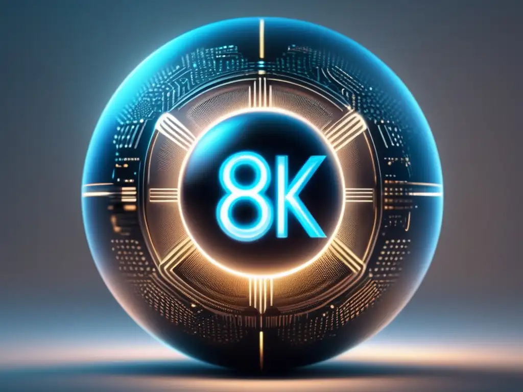 Esfera futurista AI y transparencia Importancia de la transparencia en admisiones universitarias: Diseño minimalista con esfera AI futurista y formas geométricas transparentes