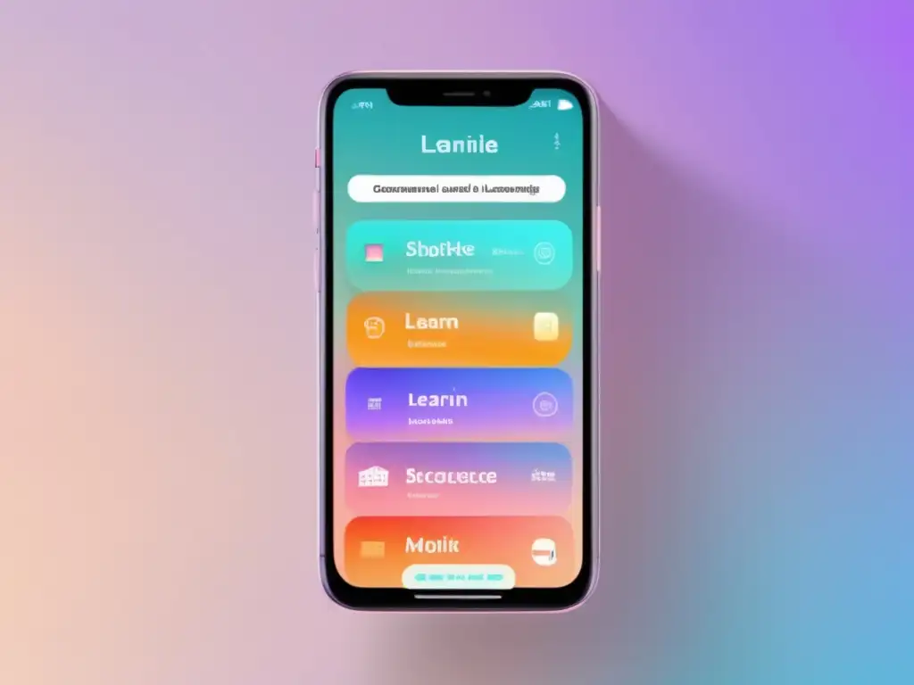 App de aprendizaje de idiomas moderna y minimalista Interfaz moderna y minimalista de aplicación para aprender idiomas