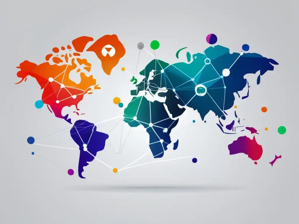 Conexiones globales en la admisión universitaria Networking internacional en admisiones universitarias: diseño moderno y minimalista, globos conectados en una red mundial