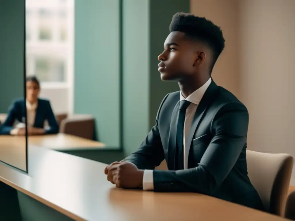 Estudiante preparándose para entrevista de admisión Joven estudiante preparándose para entrevista admisiones universitarias