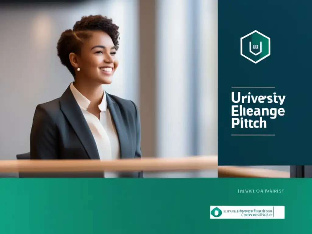 Estudiante seguro dando un elevator pitch Joven estudiante presenta habilidades de presentación universitaria