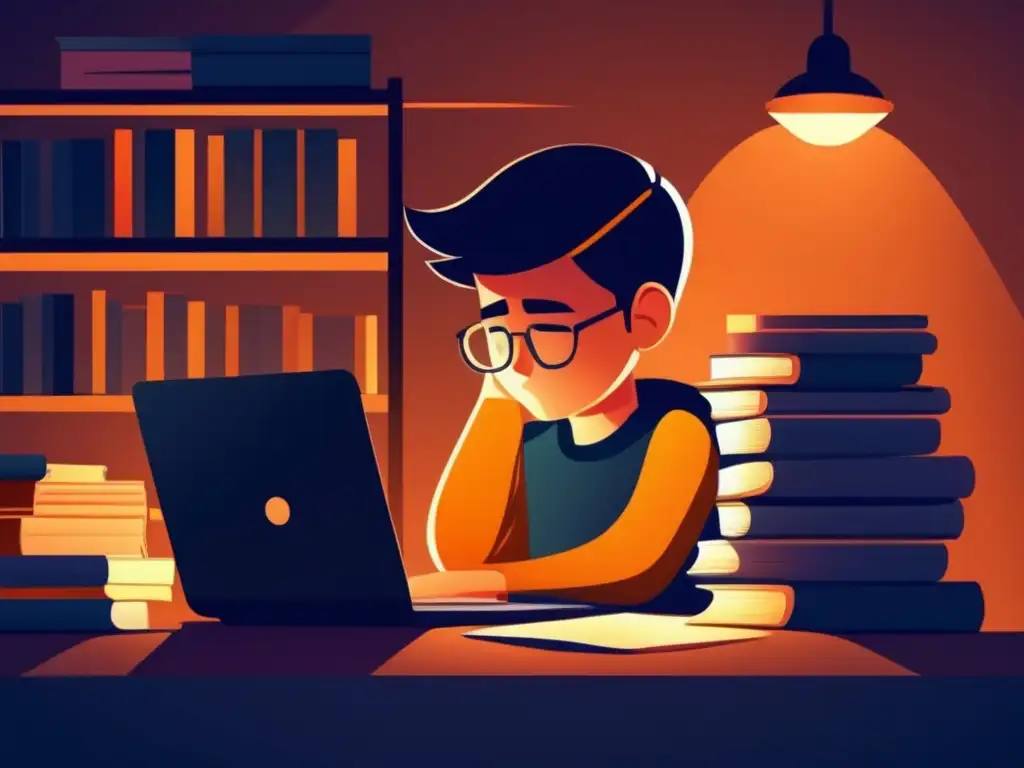Estudiante universitario bajo presión Joven estudiante bajo presión por perfeccionismo en la salud mental universitaria