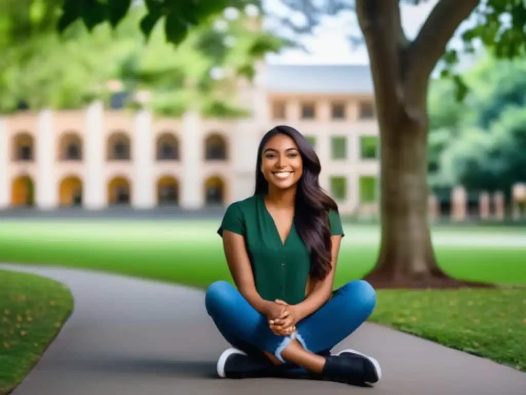 María, triunfadora en la universidad Joven María exitosa en admisiones universitarias grupales, superando ansiedad social