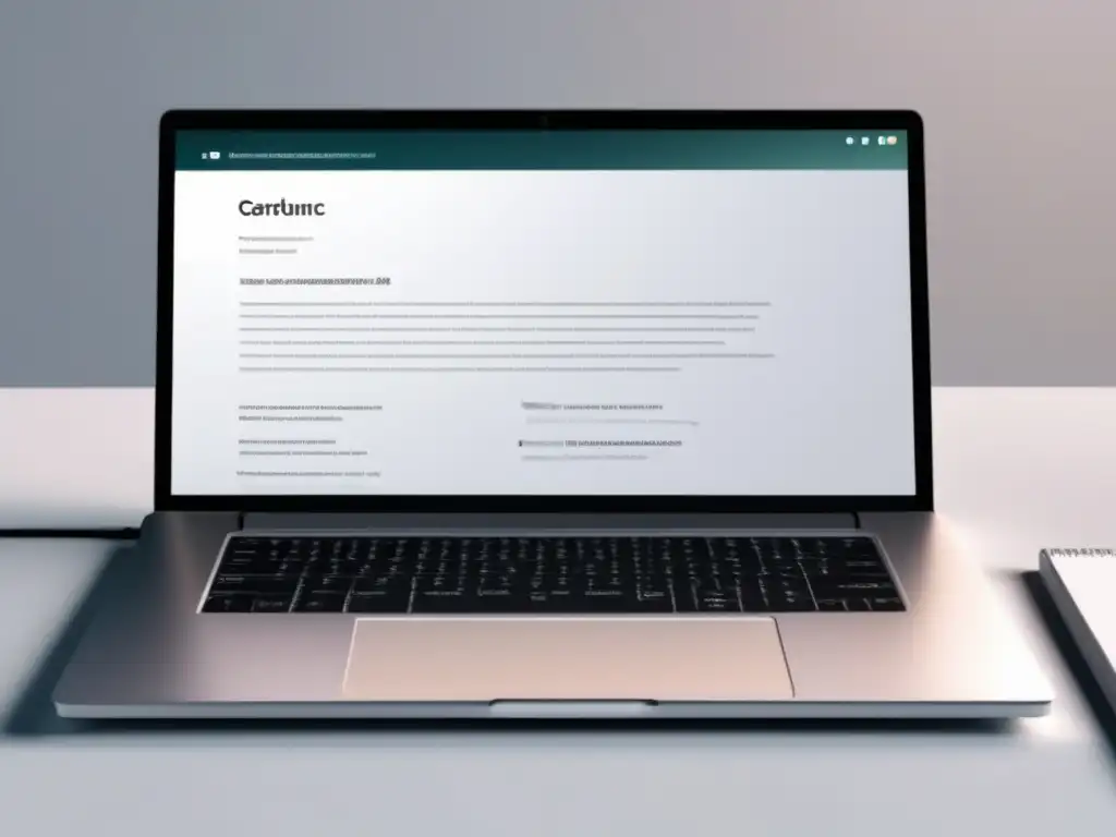 CV moderno y elegante en una laptop Laptop minimalista con CV destacado para admisiones universitarias