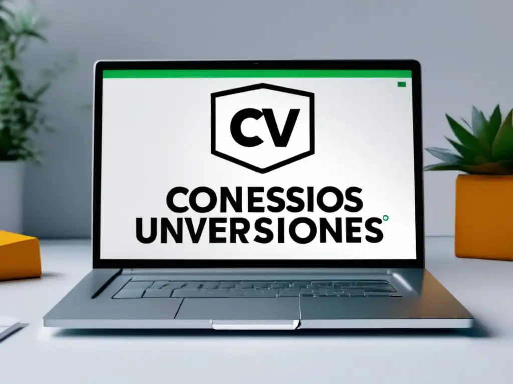 Laptop CV profesional Laptop minimalista en escritorio blanco con CV