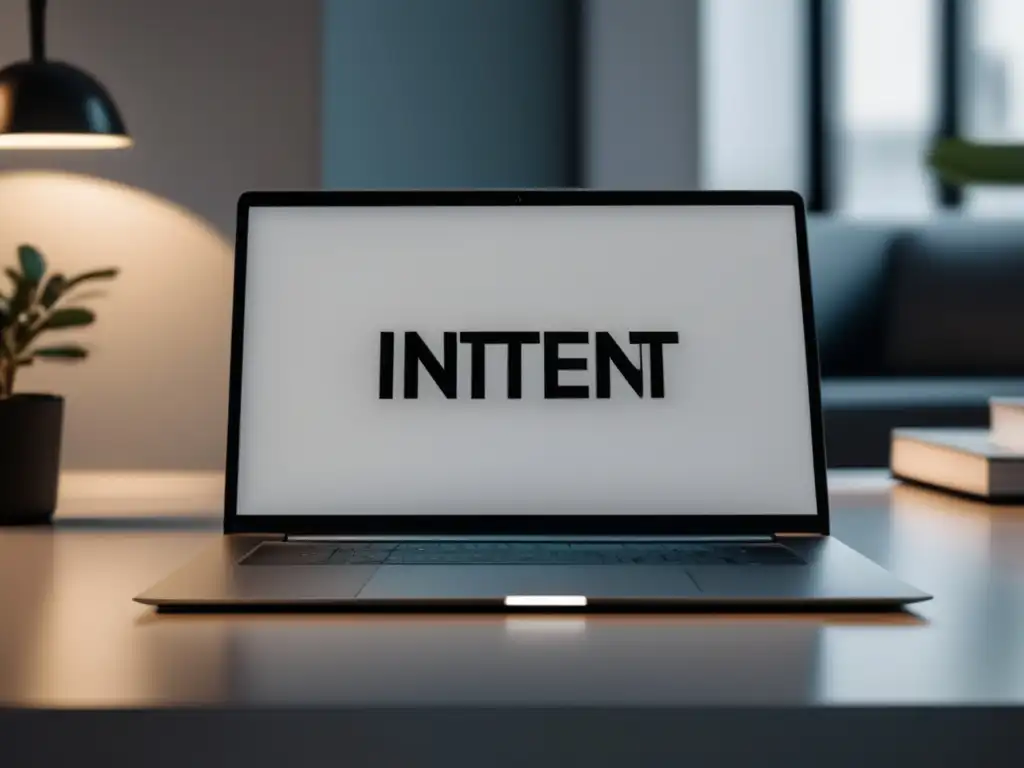 Laptop y carta de intención Laptop moderno en escritorio minimalista