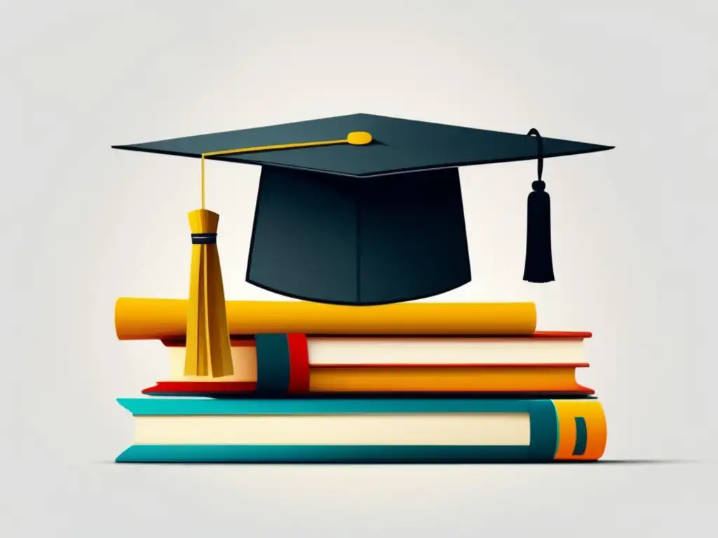 Educación y logro académico Graduación: libro y gorro