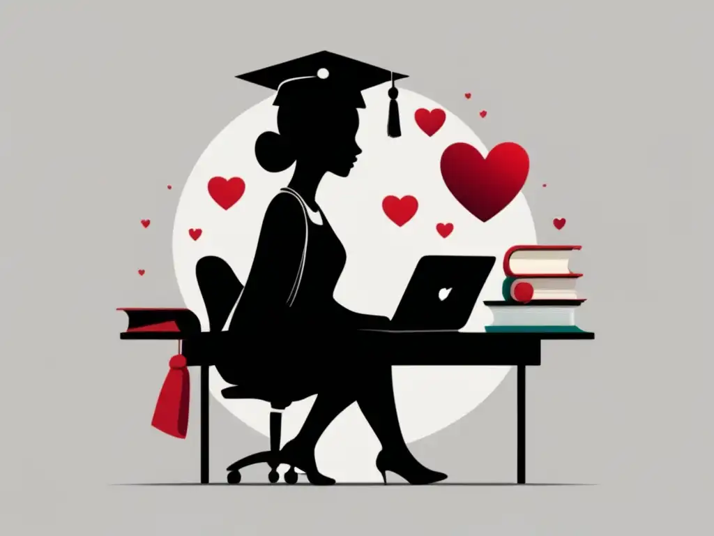 Madre soltera en busca de educación Madre soltera en proceso de admisiones universitarias, símbolos de apoyo y educación