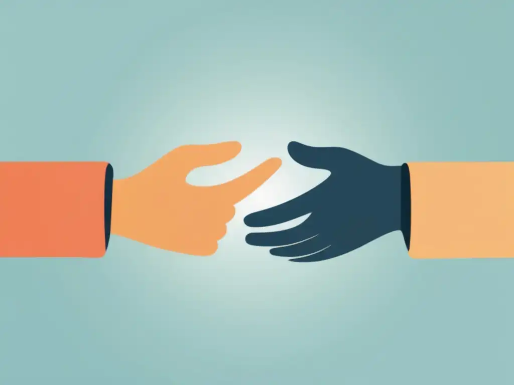 Manos unidas para resolver conflictos Dos manos unidas simbolizando resolución de conflictos y conexión interpersonal