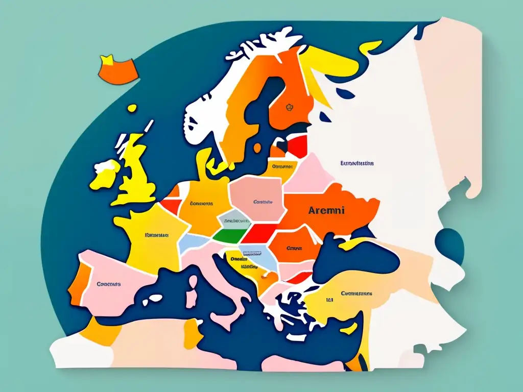 Mapa interactivo de Europa: diseño moderno y minimalista Mapa de Europa con guía de admisiones universitarias en un diseño minimalista y moderno (110 caracteres)