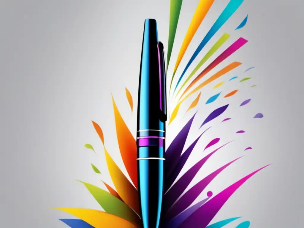 Pluma moderna suspendida en colores vibrantes Mejores consejos: una pluma moderna flotando rodeada de colores vibrantes