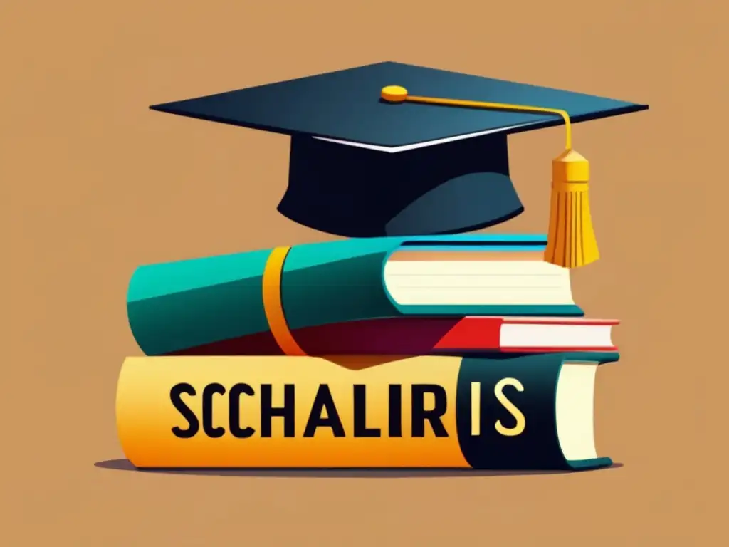 Pila de libros con birrete, calendario de becas Mejores momentos para solicitar becas universitarias: libros, gorro de graduación y calendario resaltado