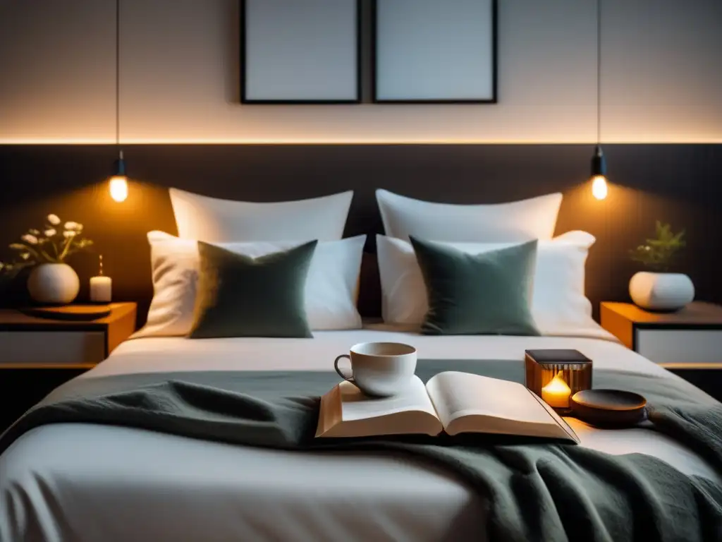 Dormitorio acogedor y relajante Habitación minimalista con ambiente acogedor y elementos para relajación