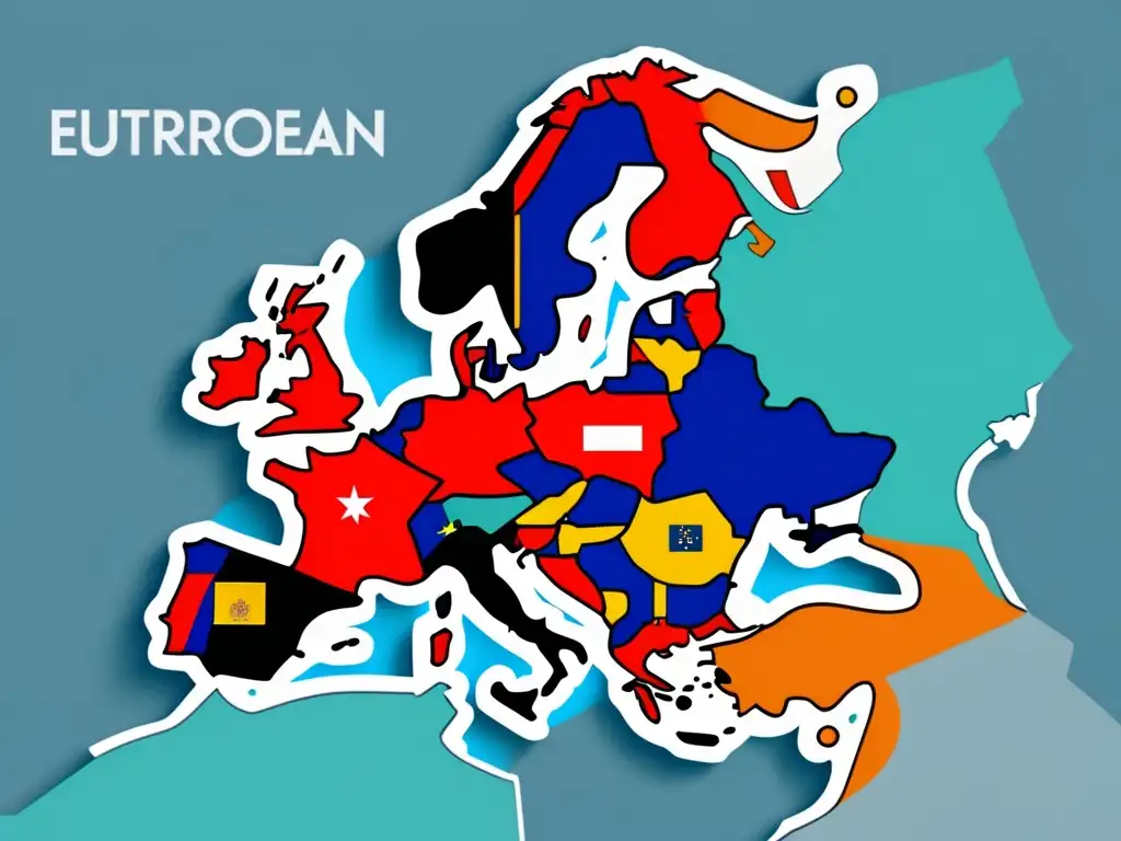 Mapa europeo para estudiantes Ilustración minimalista mapa Europa, destinos estudiantes internacionales