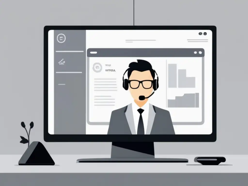 Entrevista virtual: ventajas y estilo minimalista Ilustración minimalista de entrevista virtual: Ventajas y errores comunes en entrevistas virtuales