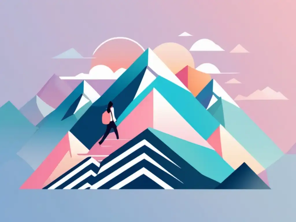 Camino hacia la universidad: superando obstáculos Ilustración minimalista y moderna del camino hacia admisión universitaria