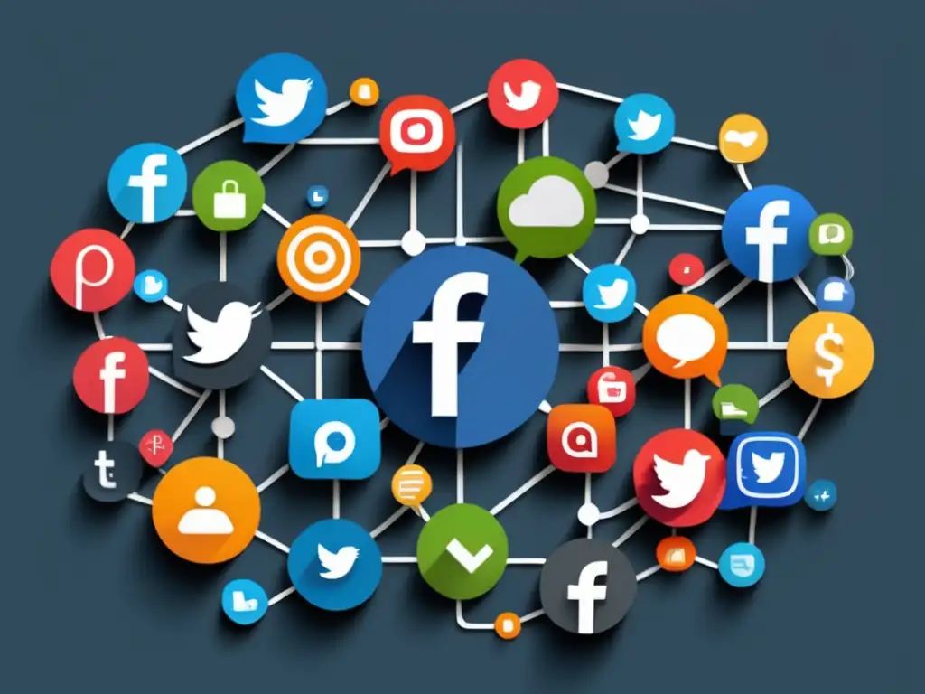 Redes sociales estratégicas para admisiones universitarias Ilustración minimalista y moderna de redes sociales conectadas, destacando la importancia del networking en admisiones universitarias