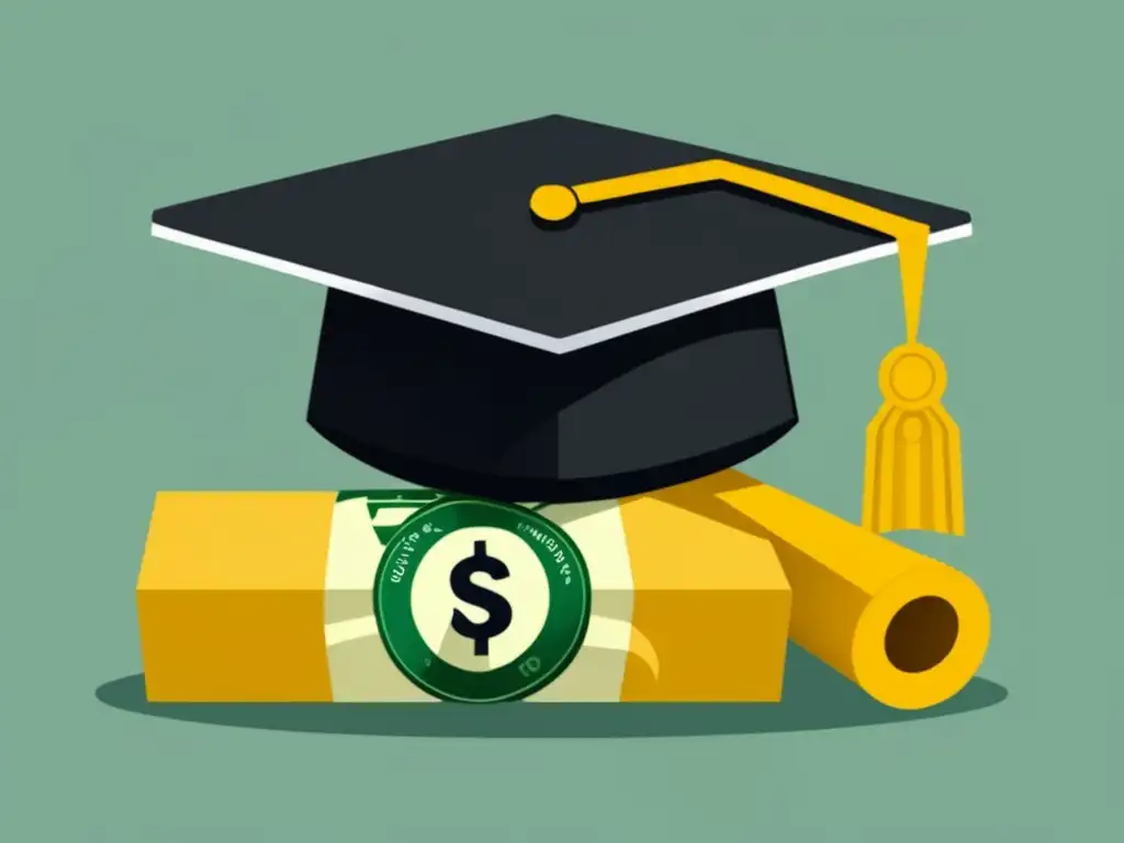 Costo universitario: Subvenciones y ayudas Ilustración minimalista: Subvenciones y ayudas universitarias disponibles