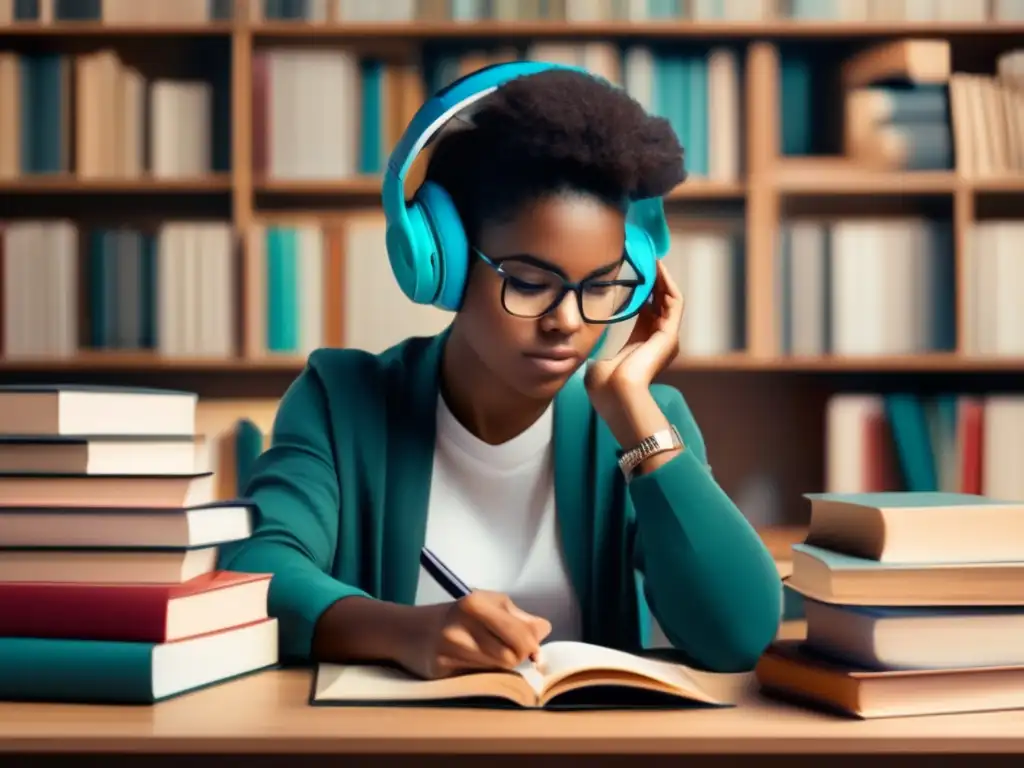 Estudiante estudia para el examen Ilustración moderna de estudiante estudiando para examen de admisión, con consejos y motivación
