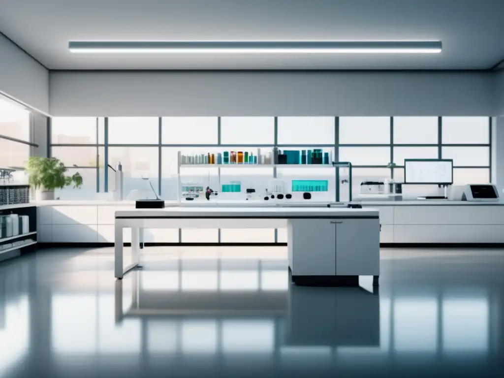 Laboratorio de biología moderno Domina biología en la moderna y minimalista sala de laboratorio, rodeado de equipos científicos y estudiantes enfocados