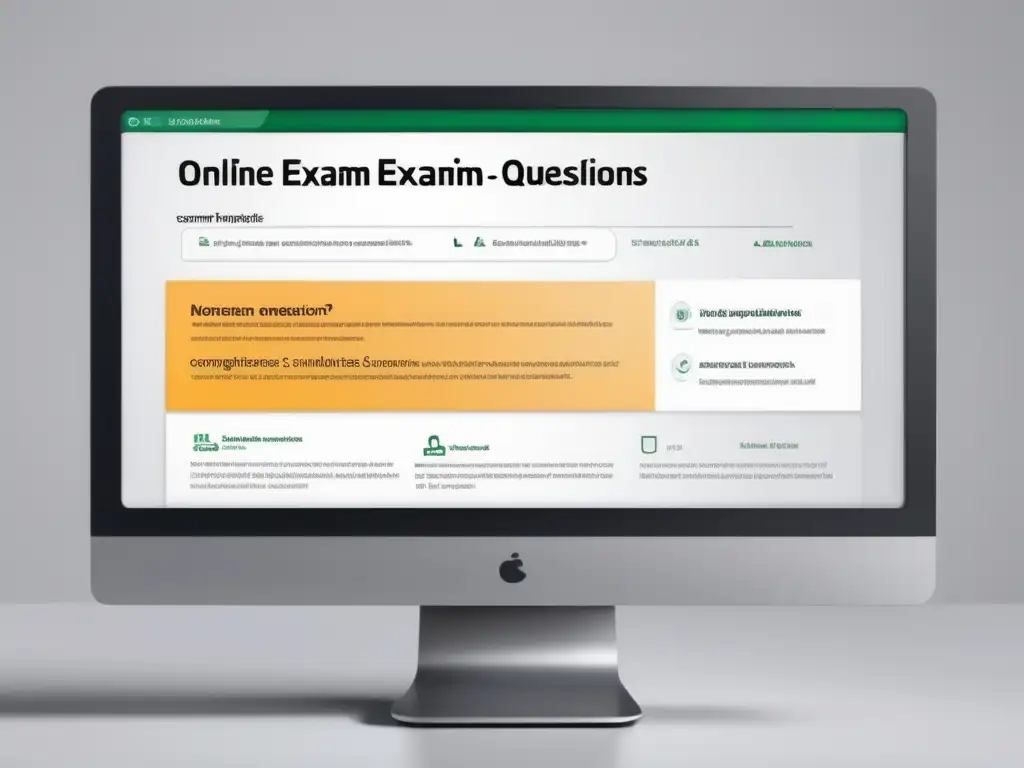Examen online con herramientas antiplagio Monitor moderno muestra interfaz de examen online con herramientas avanzadas para combatir plagio