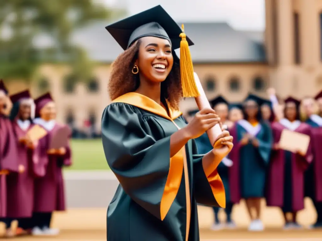Graduada rompe estereotipos: diversidad y empoderamiento Mujer rompiendo brecha género en admisiones universitarias