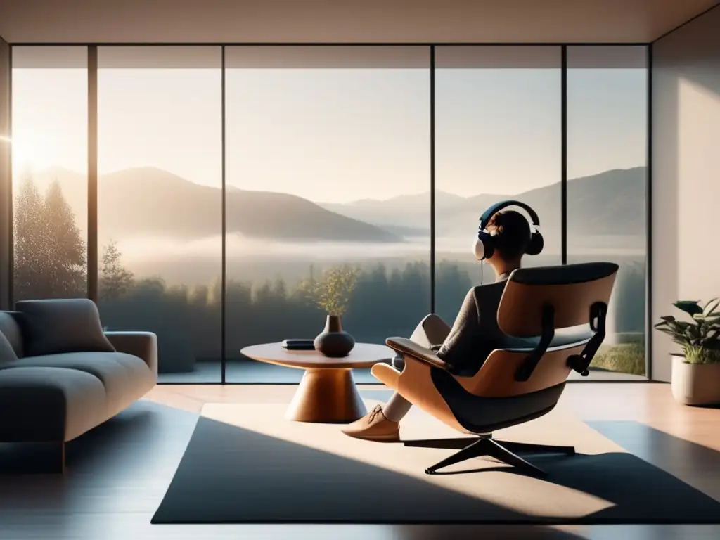 Espacio sereno con luz natural y música relajante Musicoterapia para relajación en admisiones universitarias