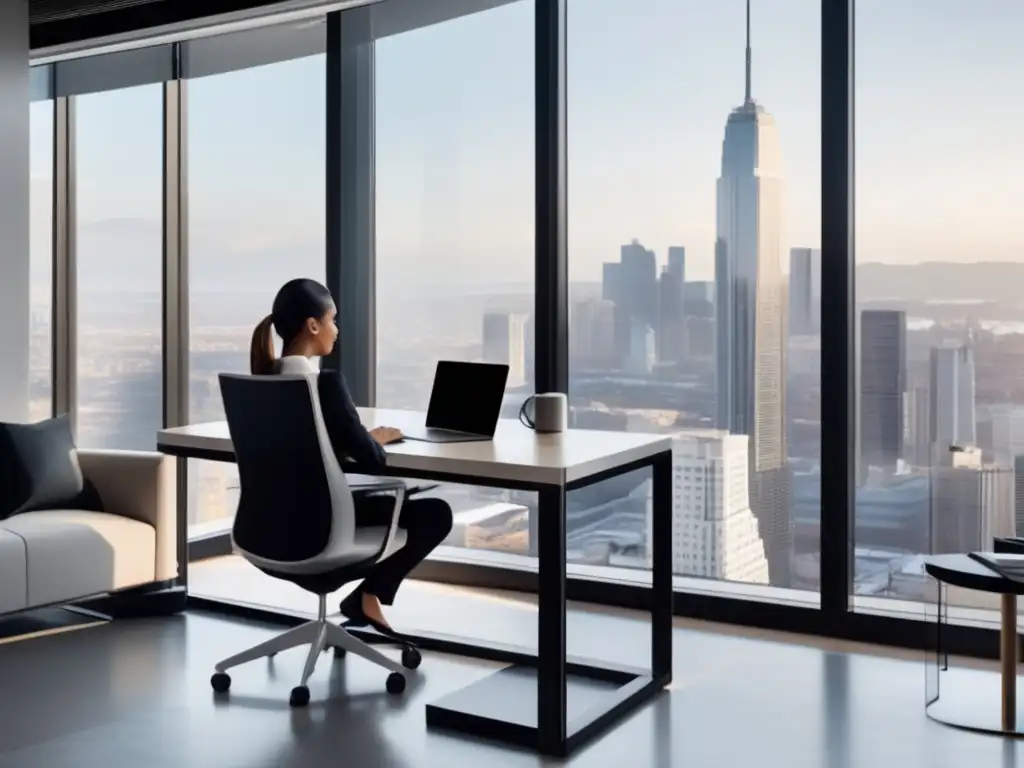 Oficina moderna con vista a la ciudad y entrevista profesional Oficina moderna con vista a la ciudad: Importancia del networking en admisiones universitarias