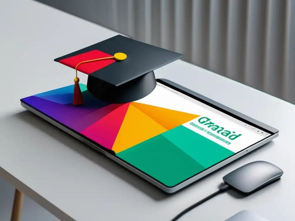 Laptop con graduación y opciones de ayuda financiera Laptop con graduación y opciones de ayudas financieras para deudas estudiantiles