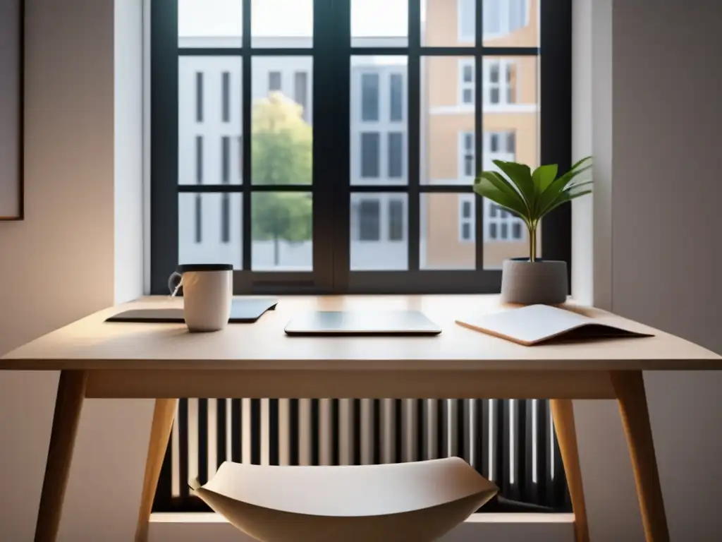 Espacio de trabajo minimalista con vista a la universidad Opciones de trabajo para estudiantes internacionales en un espacio de trabajo minimalista
