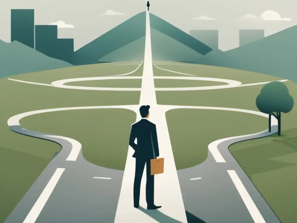 Oportunidades en el proceso de admisión Oportunidades en el proceso de admisiones, persona confiada en una encrucijada con múltiples caminos
