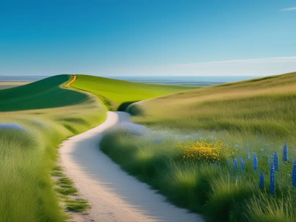 Un camino hacia la autenticidad Paisaje sereno con camino hacia horizonte: Estrategias psicológicas elección carrera universitaria
