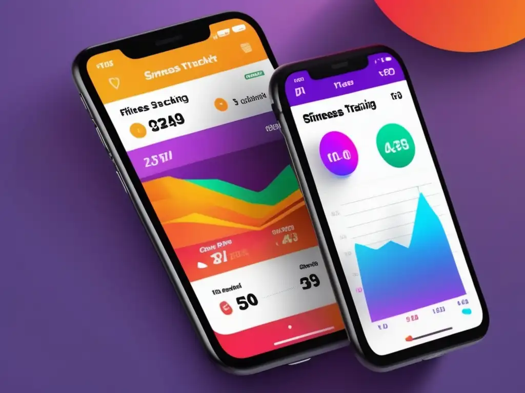 Pantalla de smartphone minimalista con app de seguimiento fitness Pantalla minimalista de smartphone con app de seguimiento fitness