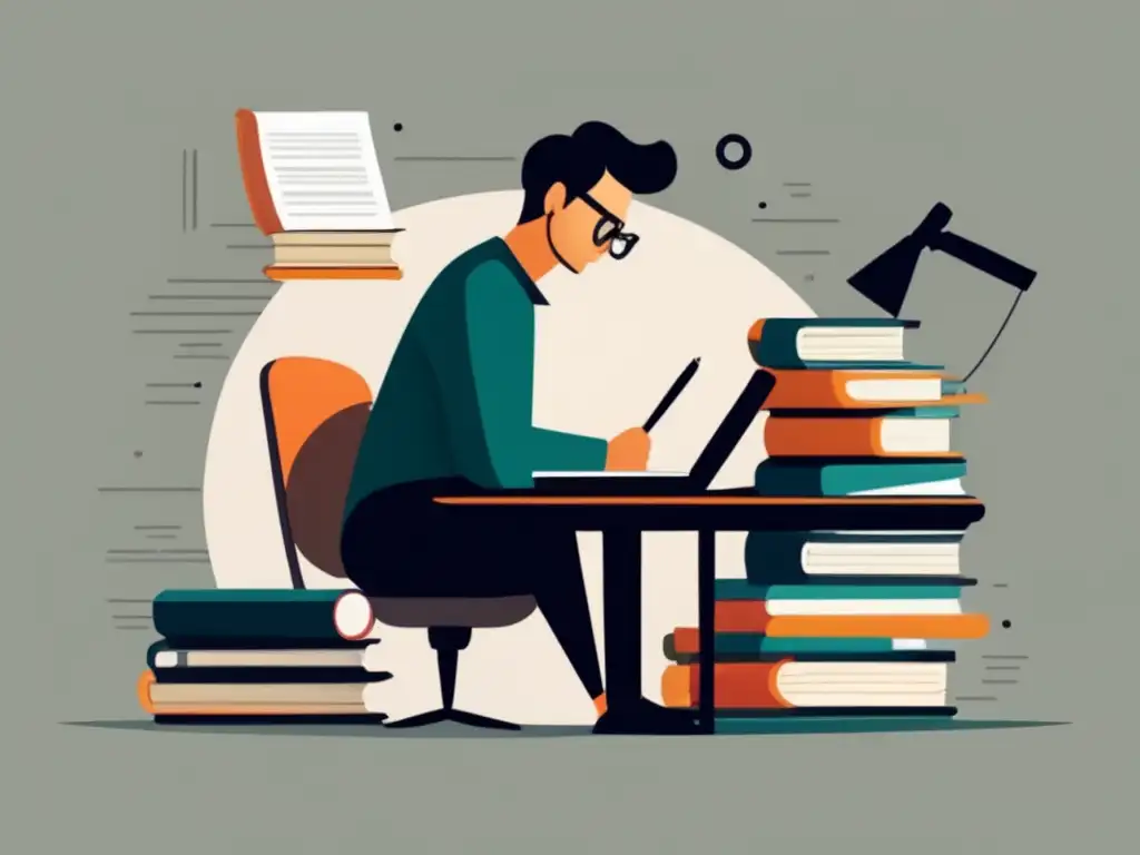Persona pensativa trabajando en escritorio Mejora tu pensamiento crítico en admisiones universitarias