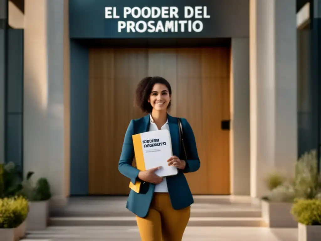 Estudiante seguro en la entrada de la universidad Persona con actitud ganadora en admisiones universitarias
