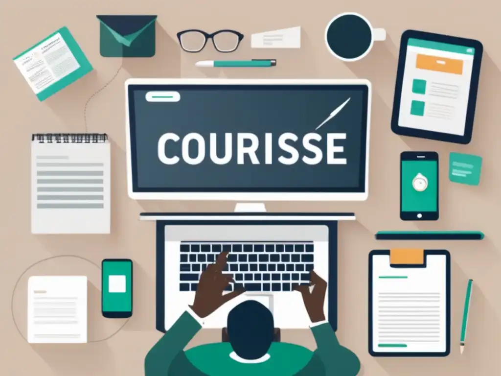Estudiante organizado y eficiente Persona planificando admisiones y cursos online