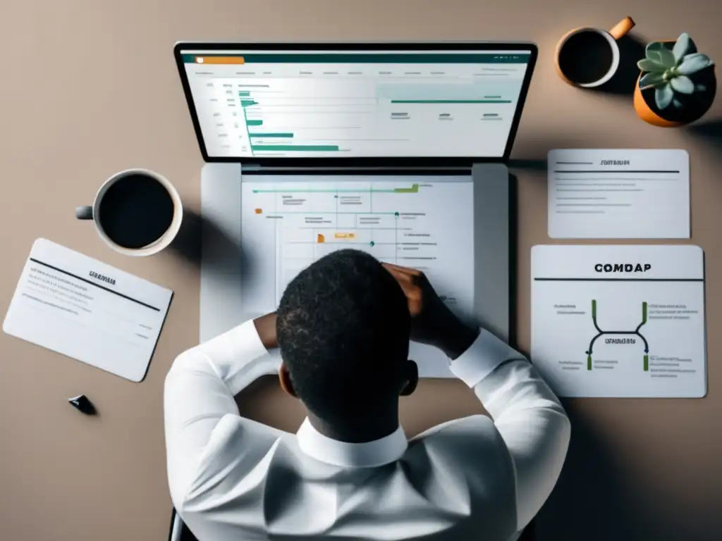 Persona reflexionando sobre su carrera Persona reflexionando sobre su carrera y mapa con opciones - Estrategias para vencer la procrastinación en elección de carrera