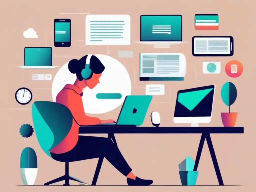 Reflexión digital en la era laboral Persona reflexionando sobre elección de carrera en era digital