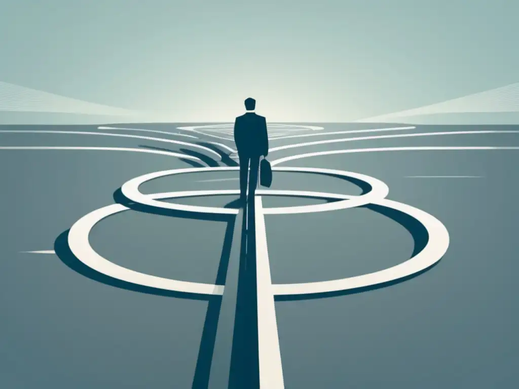 Elección de carrera: Reflexión y opciones Persona en encrucijada, múltiples caminos de carrera