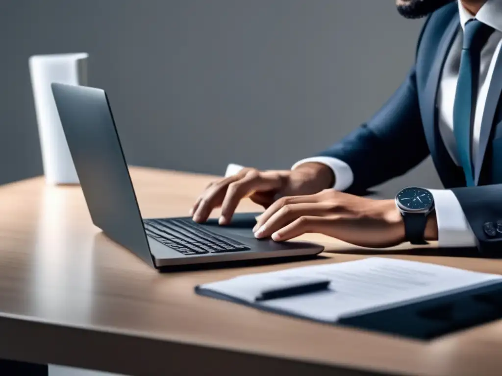 Persona profesional trabajando en un escritorio con laptop Persona trabajando en escritorio con laptop - Becas para estudiantes adultos y no tradicionales