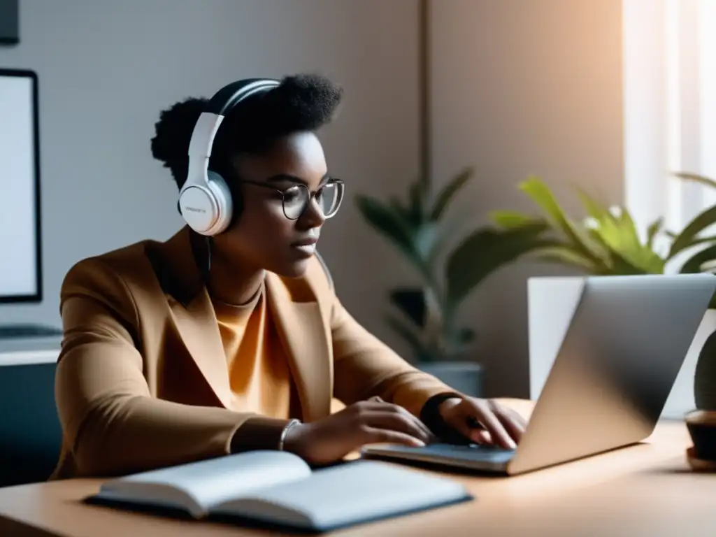 Estudio eficiente y organizado Persona estudiando en un escritorio organizado con libros y recursos para exámenes MOOCs