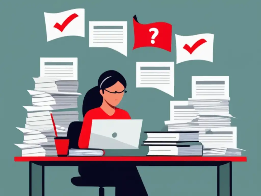 Persona analizando pregunta complicada Persona en escritorio analizando pregunta trampa en examen de admisión